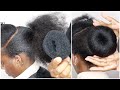 Wow!🔥Easy Donut Natural hair updo hairstyle on THICK NATURAL HAIR you should try now!