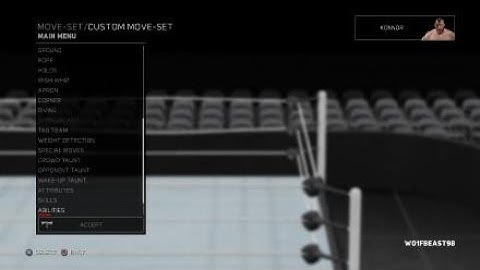 WWE 2K17 Konnor Updated Moveset