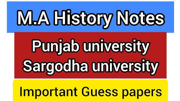 M.A History part 1  short question /Important questions /Guranteed Guess papers.