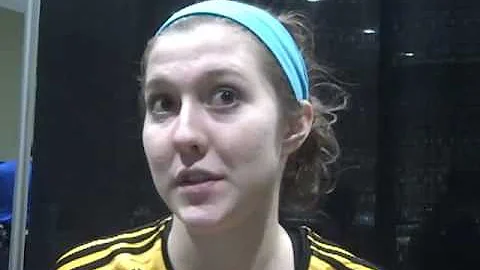 Bettendorf's Anna Willey after a Class 5A state qu...