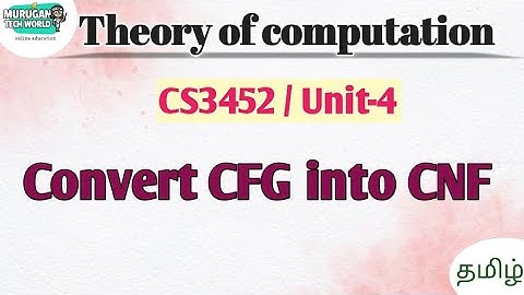 Convert CFG to CNF problem in theory of computation tamil||CS3452||TOC. #theoryofcomputation