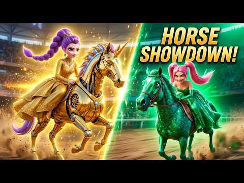 😱 Golden Family VS Diamond Family 🥇 RUMI Gets Magic Unicorn Racing Championship KPOP Demon Hunte