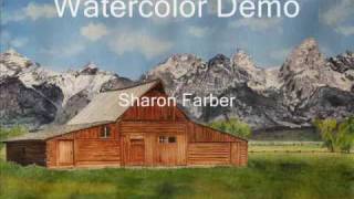 Barn and Mountain Landscape Watercolor Demo