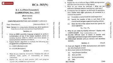 BCA 3RD SEM COMPUTER ARCHITECTURE AND ASSEMBLY LANGUAGE BCA N DEC 2013 | DDUGU
