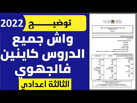 واش جميع الدروس كاينين في الامتحان الجهوي ديال الثالثة اعدادي