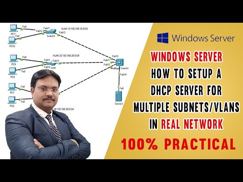 How to Setup a DHCP Server for Multiple Subnets/VLANs in Real Network on Windows Server | HINDI