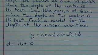 Sinusoidal Model for Tides