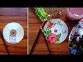 CD Painting || Acrylic colour ||Easy CD painting for begginers || #cdpainting #cdart #flowers