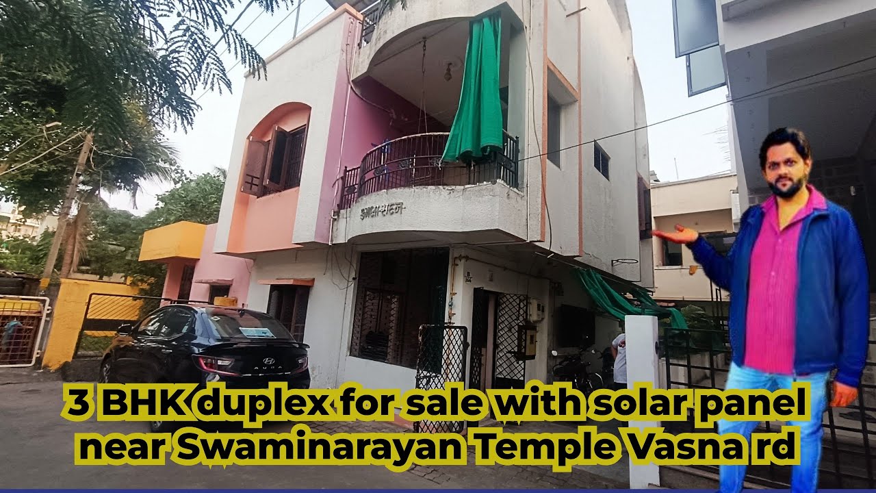 3 BHK duplex sale with solar panel opposite Swaminarayan Temple ISKCON Vasna Road 