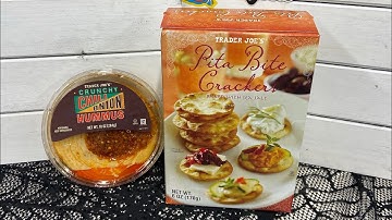 Trader Joe’s Crunchy Chili Onion hummus! Paired with TJ’s Pita Bite Crackers 🏆🔥🏆 #traderjoes
