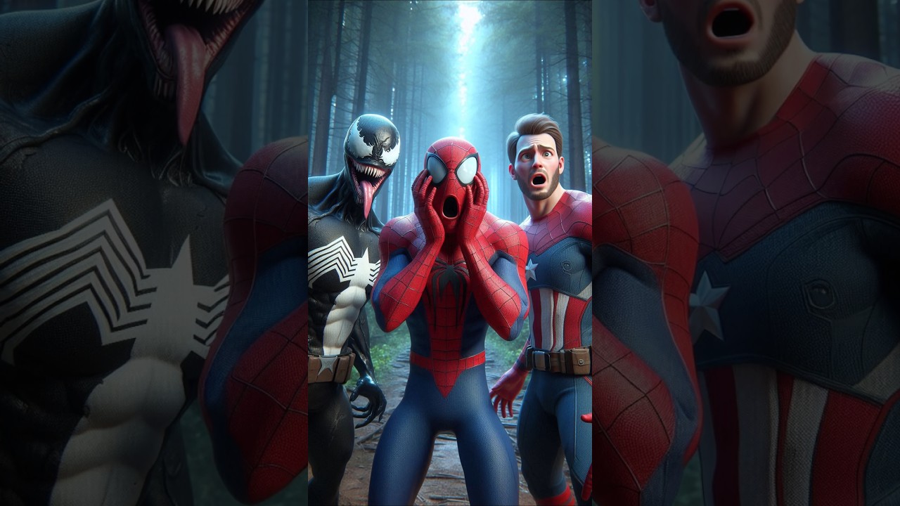 Spiderman captain america aur venom fash gay ghinone jungle me 