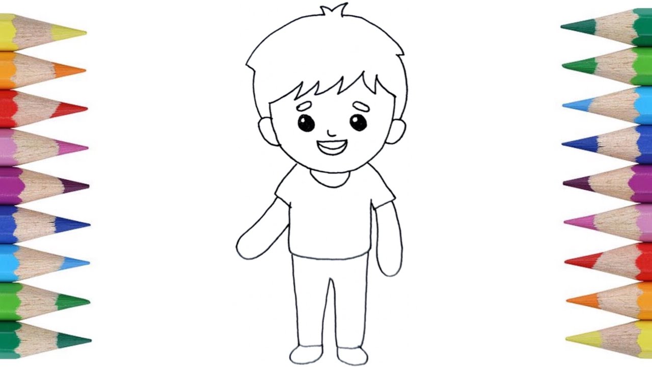 How to Draw a Boy Picture for Kids | Easy Boy drawing tutorial | Simple ...