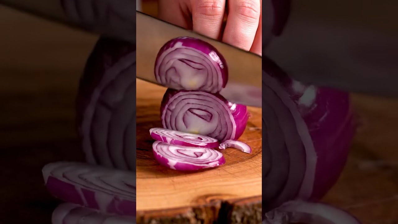 Red Onion Cutting ASMR | Sharp Knife Sounds & Perfect Slices 🧅🔪 