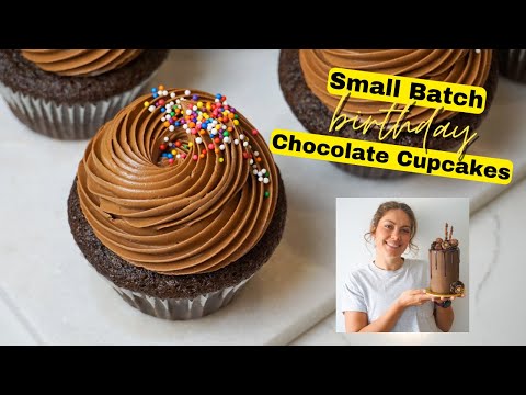 Small Batch Birthday Chocolate Cupcakes