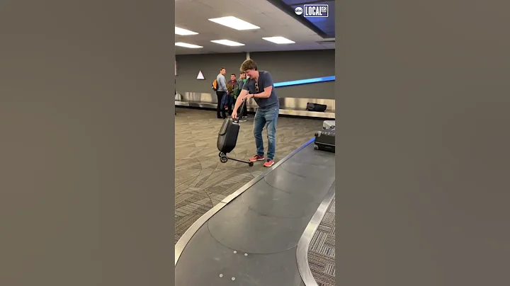 Man rides scooter luggage. #travel #airport #adventure - DayDayNews