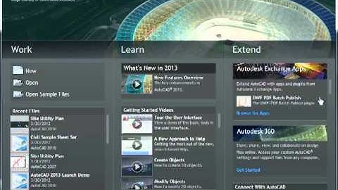 AutoCAD 2013 NEW Welcome Screen