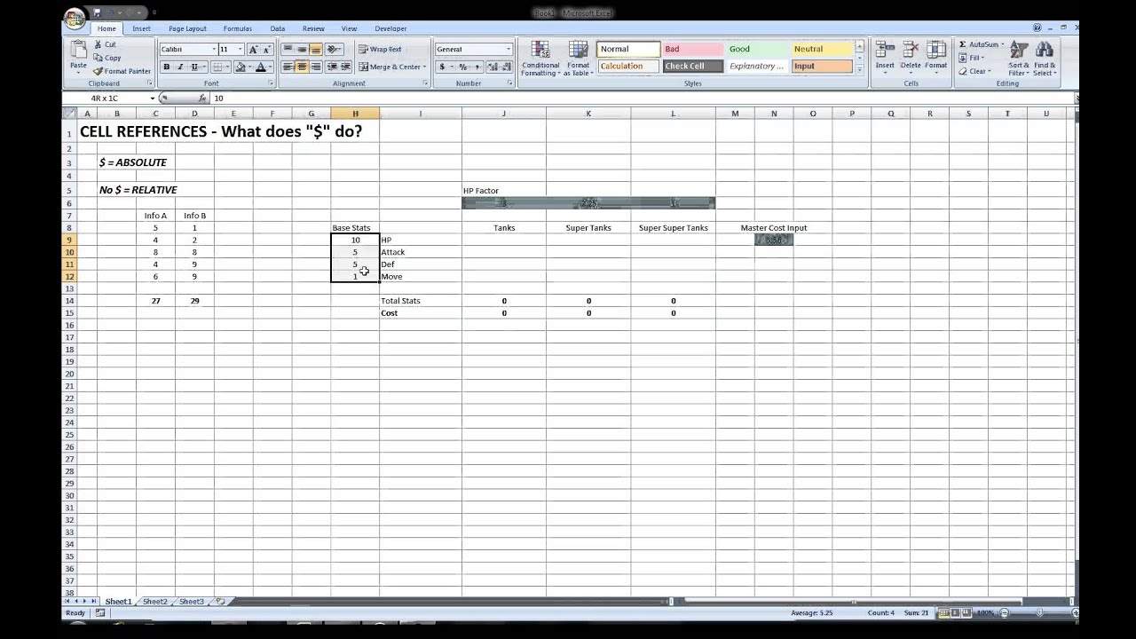 The Game Mechanic - MS Excel Cell References ($) Explained - YouTube