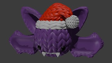 How to add Knitted Texture to a Christmas Bat Blender 3D Model