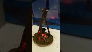 Tripod fire with smoke and light effect video