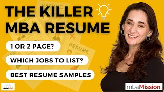 How to Transform Your Resume for MBA Applications | Best MBA Resume Template