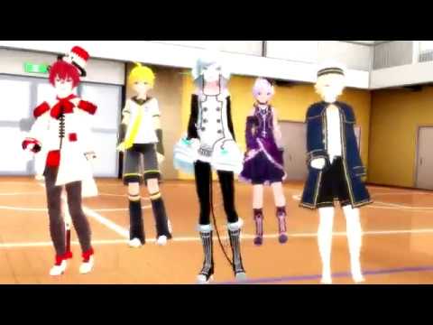 (MMD) Umbrella [Remix] - Len Kagamine, Piko utatane, V Flower , Oliver, Fukase