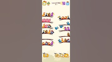 Bird sort calar game leval 966 #games #leveldesign #colorgame #colorconcept #gaming #colormatch