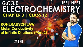 Electrochemistry | KOHLRAUSCH LAW - Variation Of Molar Conductivity With Concentration - 2 | Part 10