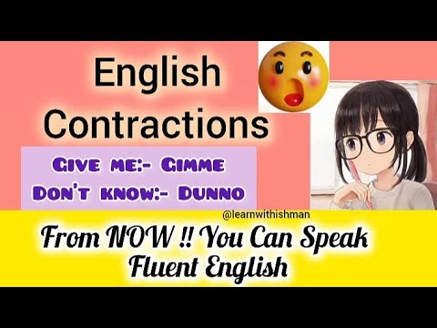 English Contraction words। slang words। Spoken English। #learnwithishman#english#slang