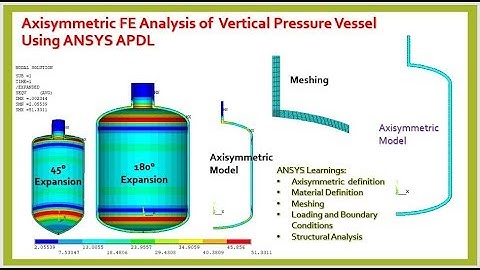 Axisymmetric FE Analysis of Pressure Vessel Using ANSYS APDL (Classic)