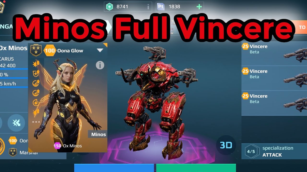 Ox Minos Vincere | War Robots Gameplay 