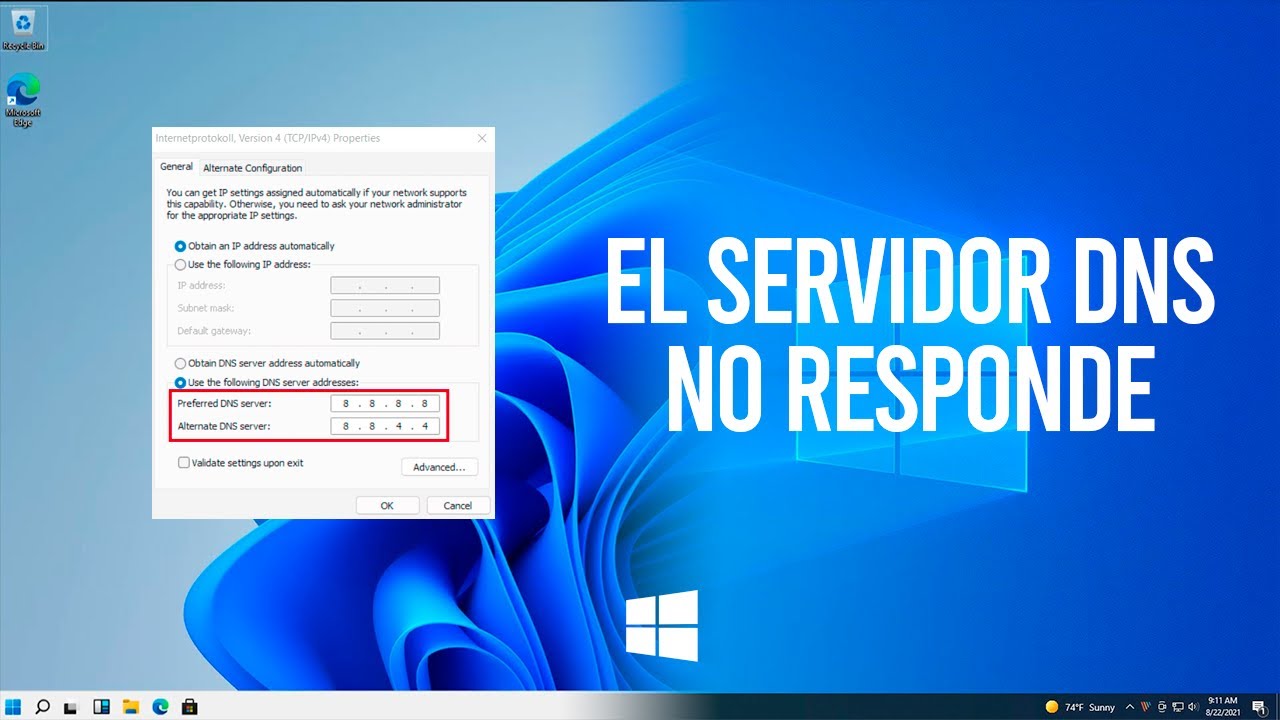 El Servidor DNS No Responde En Windows 10 / 11 / Server | Solucion