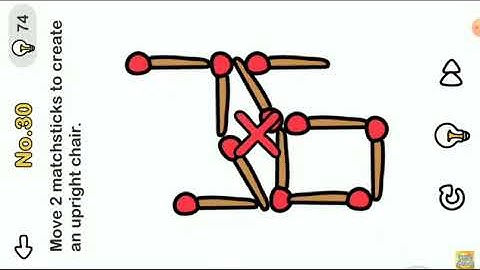 Brain Out Level 28 Move 2 matchsticks to create an upright chair