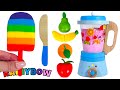 Create  learn with play doh rainbow popsicle  toy kitchen pretend play