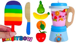 Create & Make Play Doh Rainbow Popsicle | Toy Kitchen Pretend Play