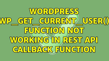 Wordpress: wp_get_current_user() function not working in Rest API callback function (4 Solutions!!)