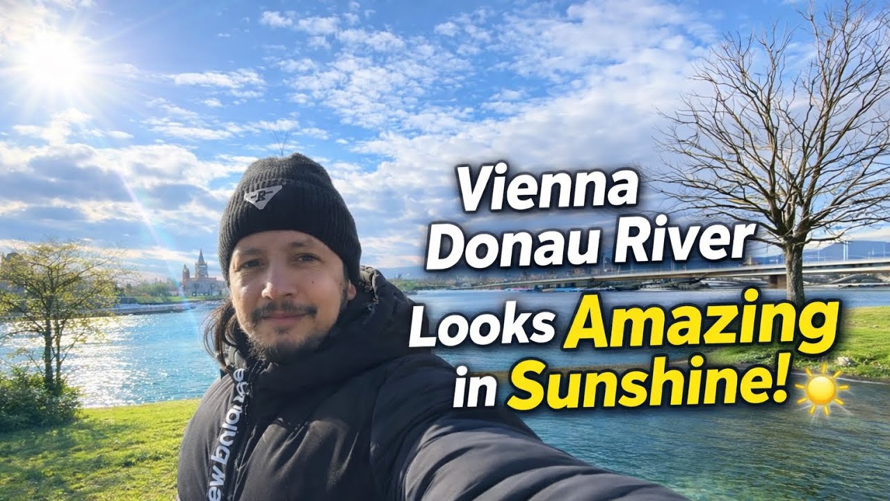 From Snowstorm to Sunshine Donau River Morning View Vienna 🇦🇹 Austria 
