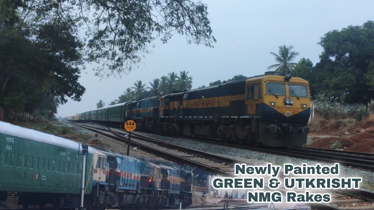 Nmg Rake NMG rakes freshly PAINTED GREEN & UTKRISHT LIVERY || Twin Dg4d + g4 ...