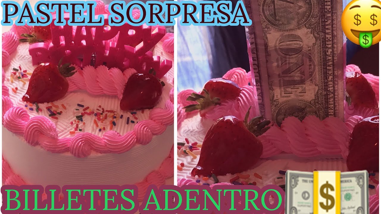 PASTEL SORPRESA CON BILLETES ADENTRO (IDEA PRACTICA Y FACIL) - YouTube