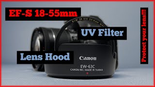 Canon SL3 18-55mm Lens Hood and UV Filter