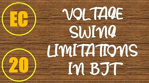 ElexCkts | Lecture-20 | Voltage Swing Limitations in BJT