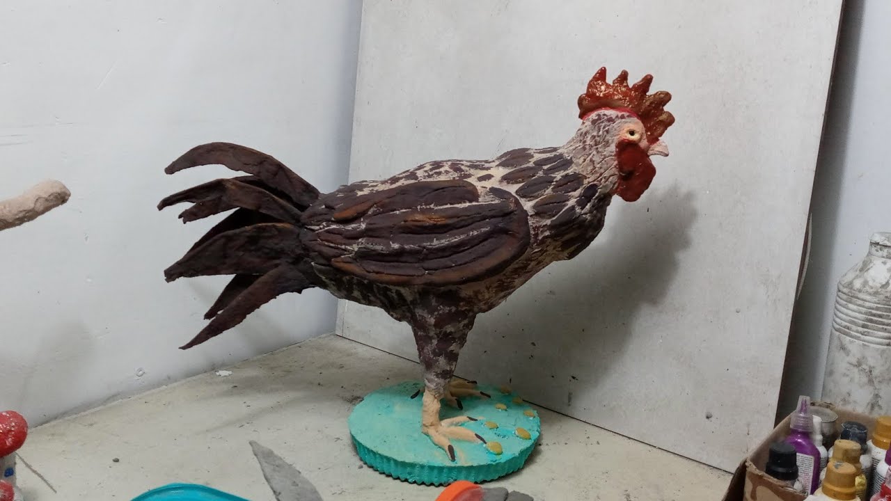 GALO DE CIMENTO COMO FAZER  CEMENT ROOSTER HOW TO DO IT