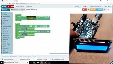 Arduino + Pantalla LCD ¡SIN CÓDIGO! mediante I2C con bloques con ArduinoBlocks