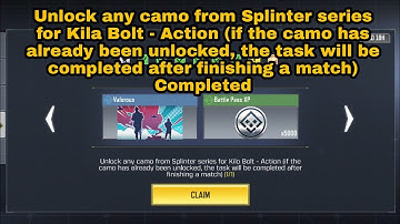 Unlock any camo from Splinter series for Kilo Bolt - Action | Deadly Accessories COD Mobile