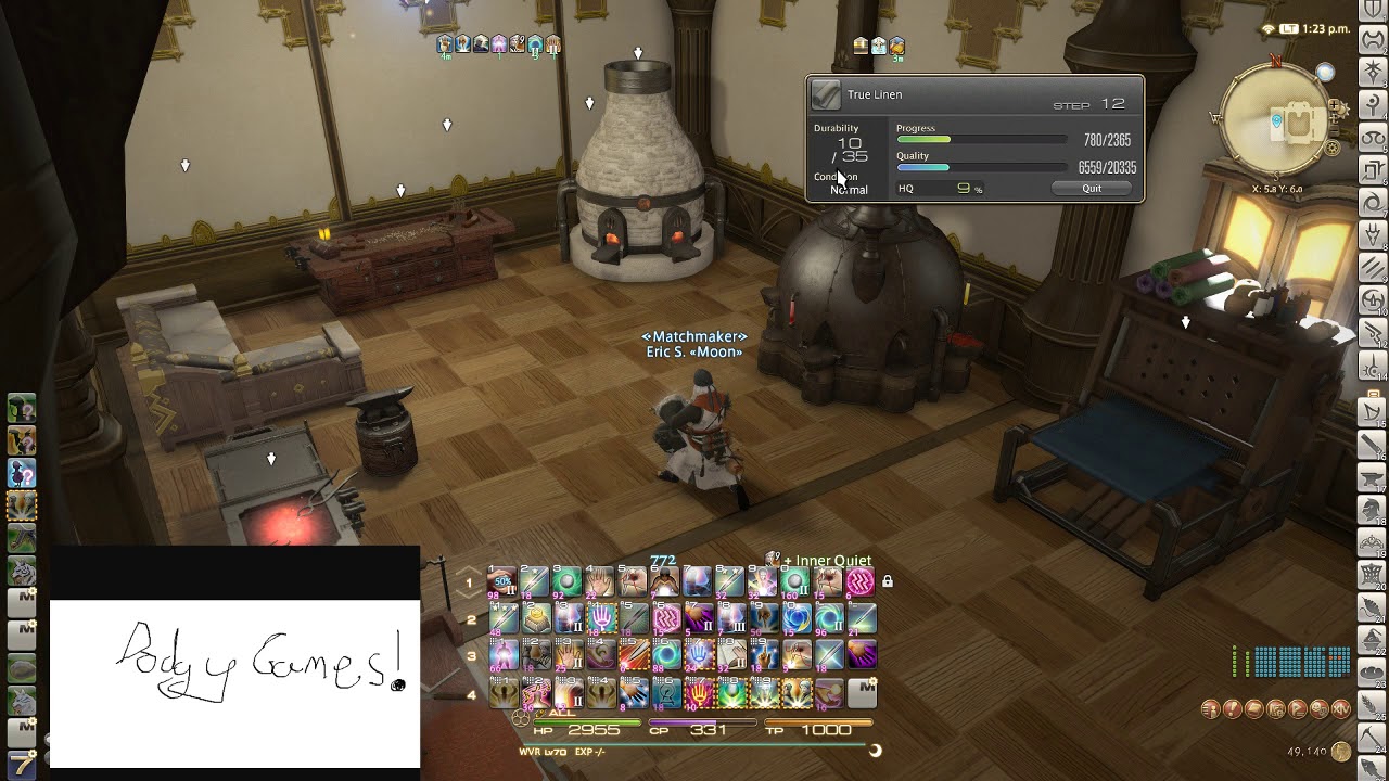 Final Fantasy 14 Crafting Rotation with low melds