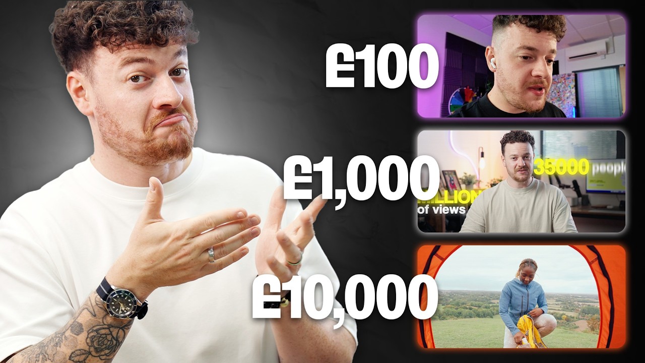 £100 vs £1,000 vs £10,000 Videos (With Examples)