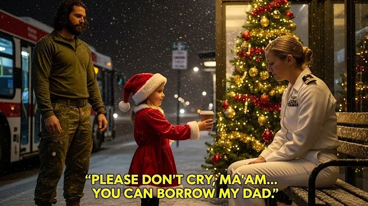 Please Don’t Cry, Ma’am…You Can Borrow My Dad.”—Said the Little Girl to the Navy Soldier at the Bus