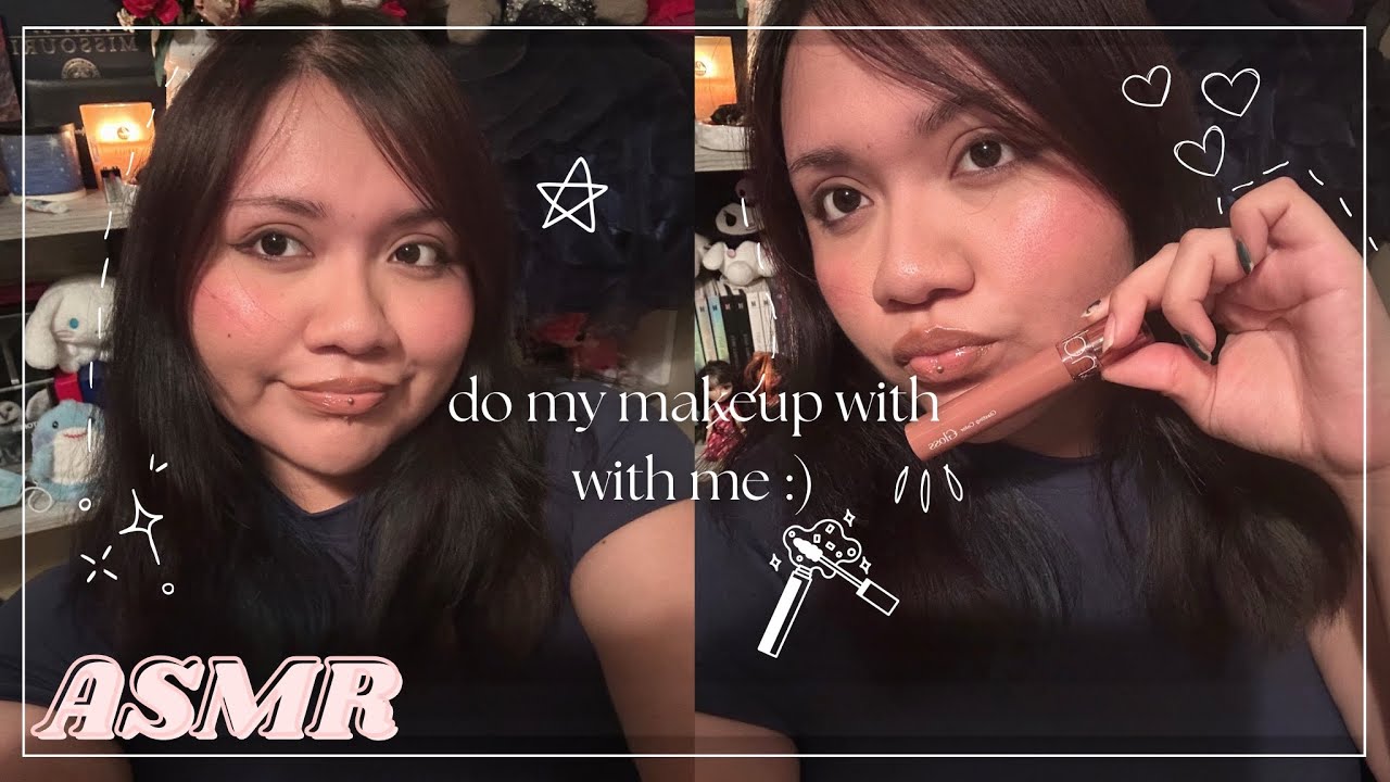 ASMR | do my makeup with me using new products 🍒 ! [whispers]