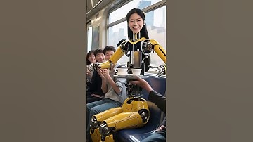 Subway Robot Surprise 🤖🥤 | #robot #humanoid #IRC