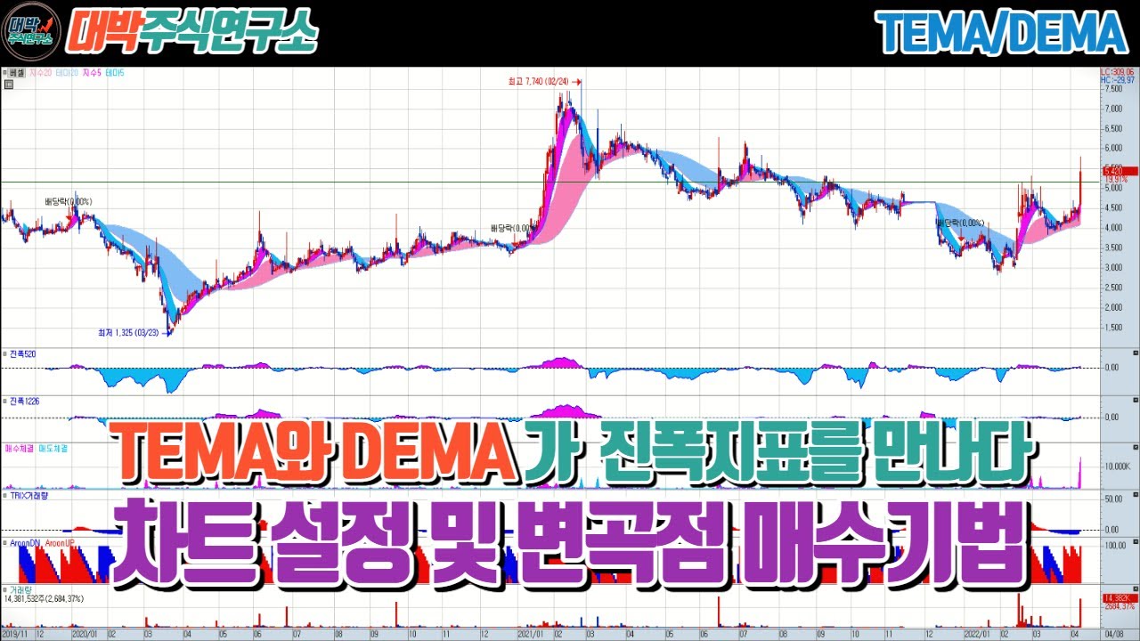 TEMA와 DEMA가 진폭지표를 만나다/차트설정 및 변곡점 매수기법