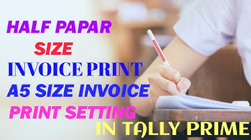 Part-9 | how to print half paper size invoice in tally prime | A5 size me invoice kese print kare |